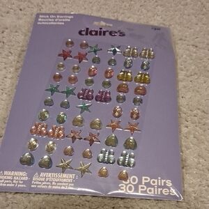 NWT! Claire's Multicolor Stick-On Earrings Set